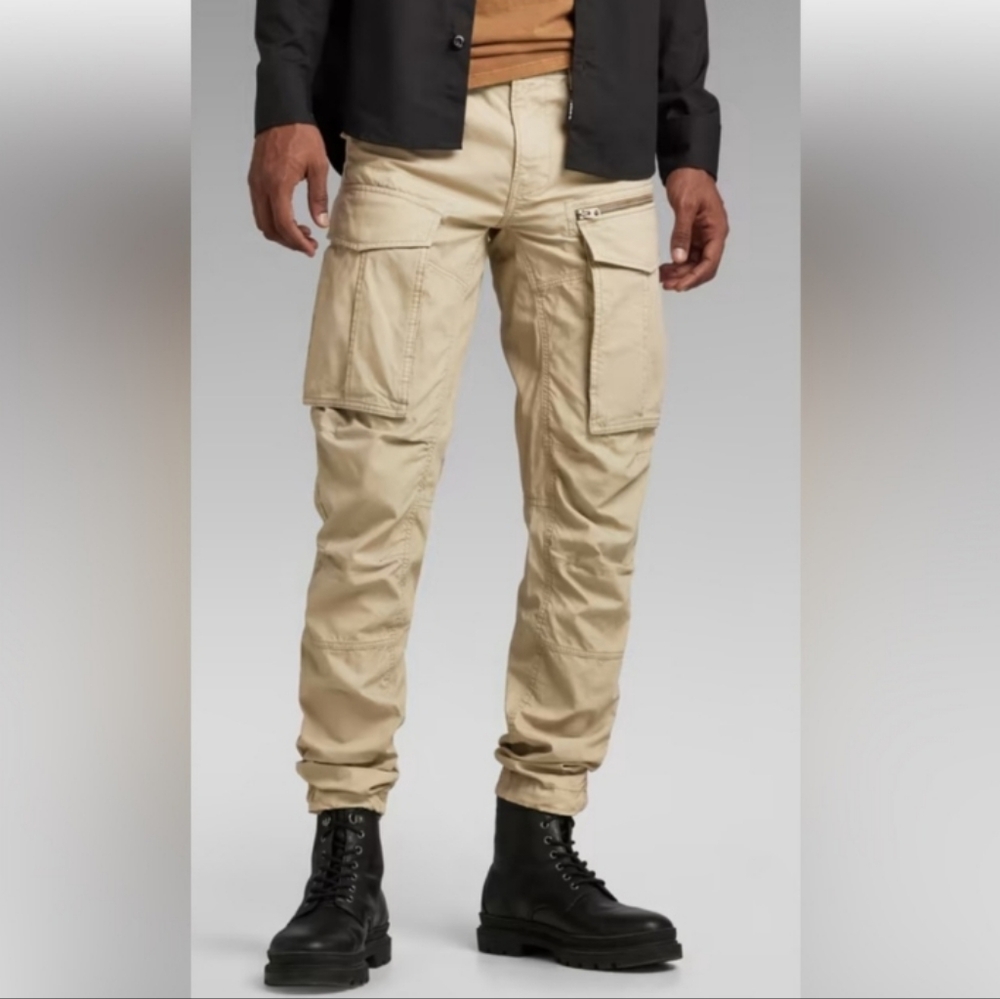 G-Star Raw Men's Rovic Zip 3D Straight Tapered Cargo Pants Beige 35"×32"